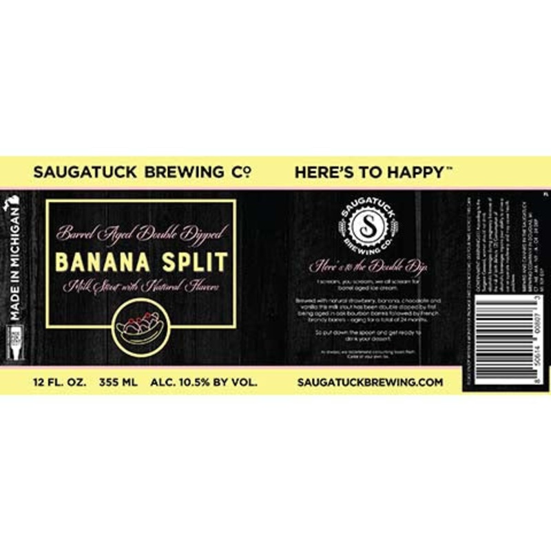 Saugatuck Double Dipped Banana Split Milk Stout 12OZ SINGLE CAN