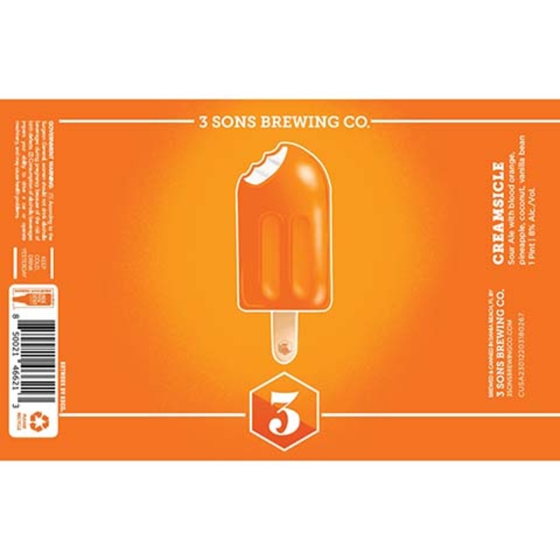 3 Sons Creamsicle Sour Ale 16OZ SINGLE CAN