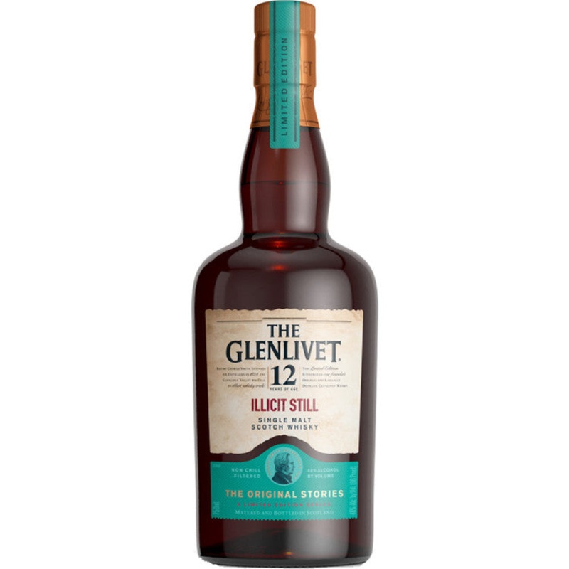 THE GLENLIVET SINGLE MALT SCOTCH ILLICIT STILL THE ORIGINAL STORIES 12 YR 96 NO CARTON 750ML 750ML