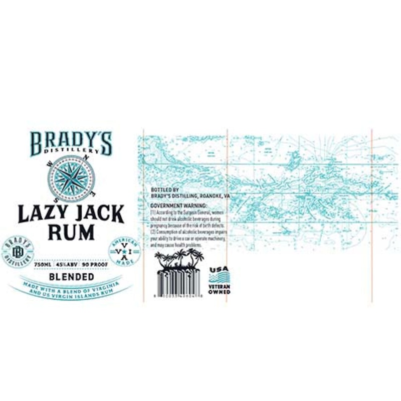 Brady’s Distillery Lazy Jack Rum 750ML BTL