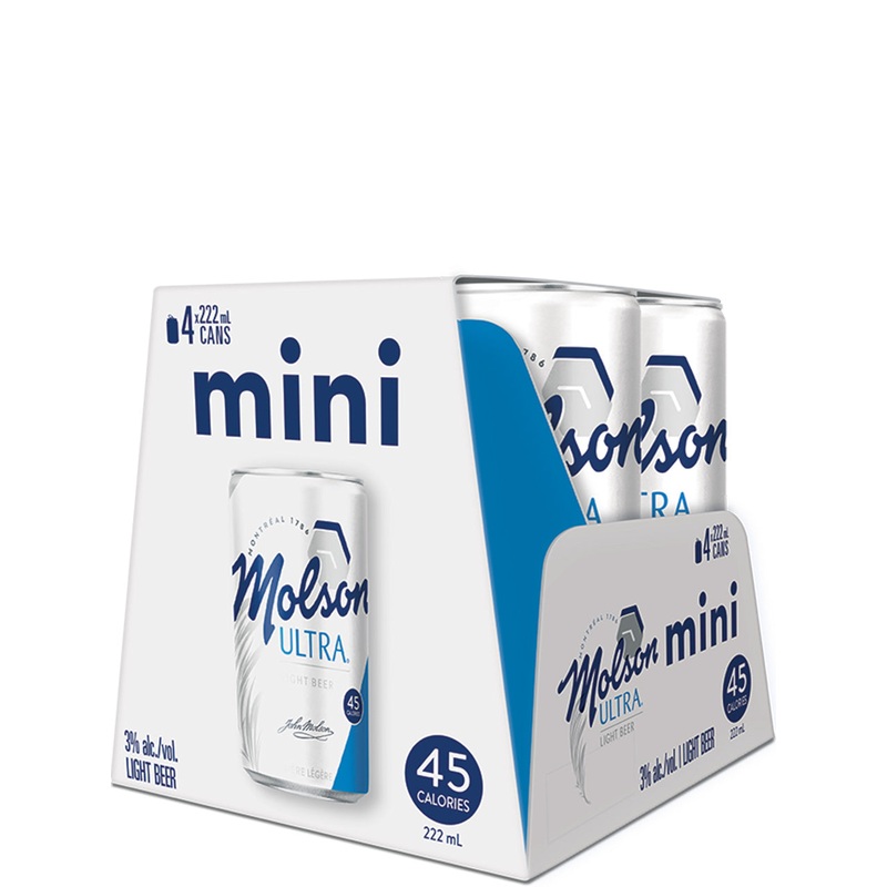 Molson Ultra CAN 4 PACK 222ML MINI