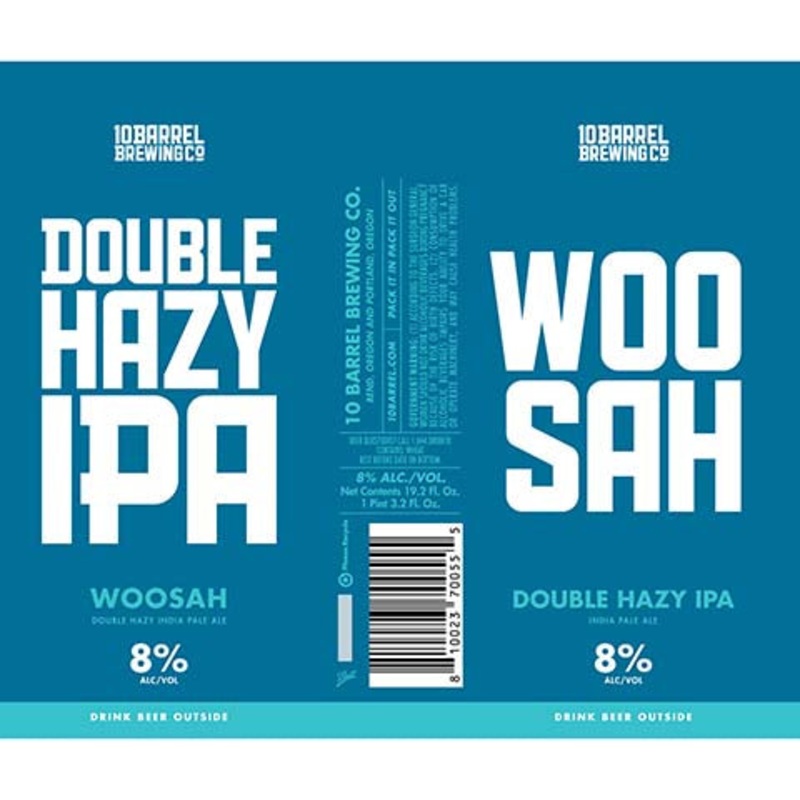 10 Barrel Woosah Double Hazy IPA 19.2OZ SINGLE CAN