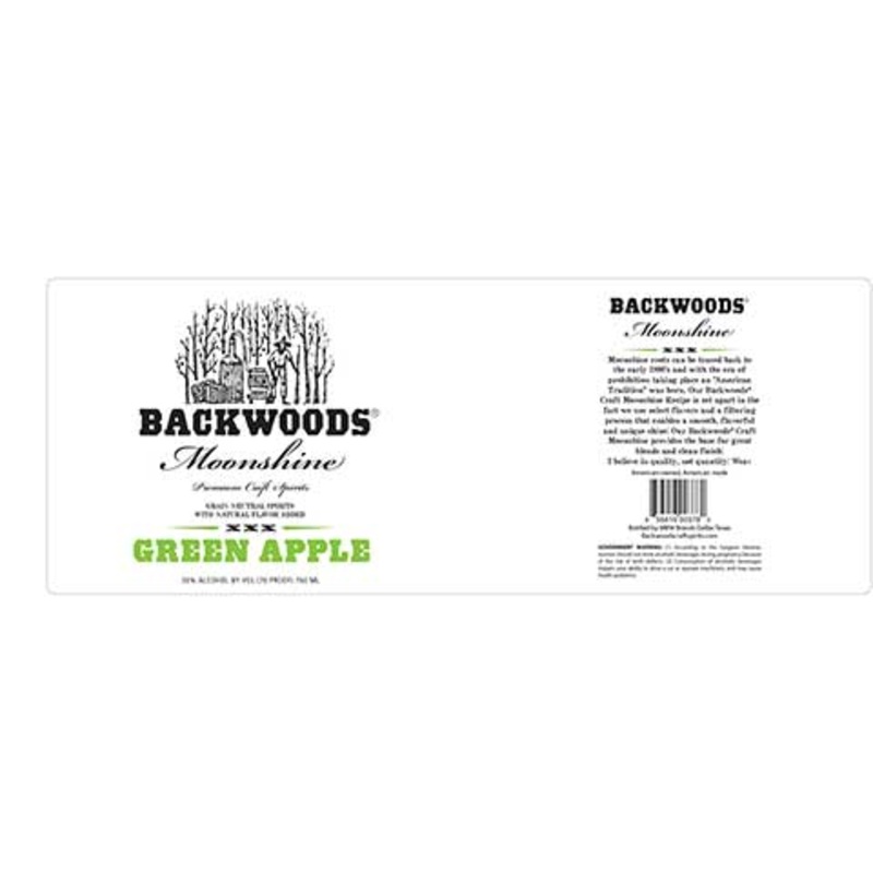 Backwoods Green Apple Moonshine 750ML BTL