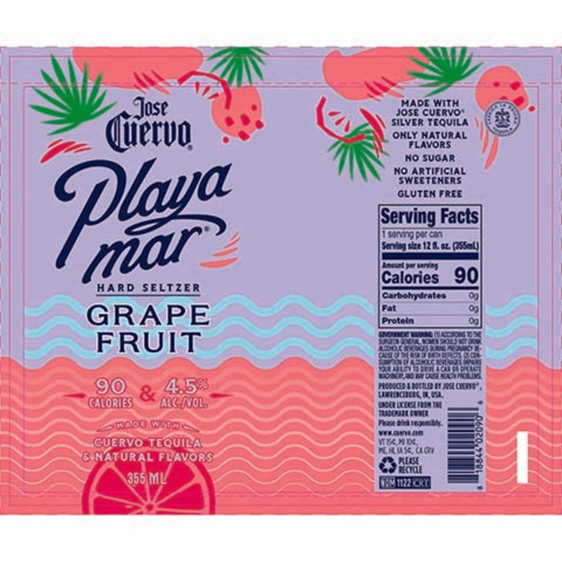 Jose Cuervo Playa Mar Hard Seltzer Grapefruit 355ML BTL
