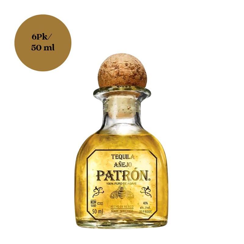 Patron Aejo Tequila 6pk 50mL Shots