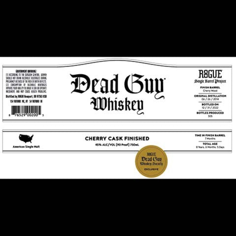 Rogue Dead Guy Cherry Cask Finished Whiskey 750ML BTL