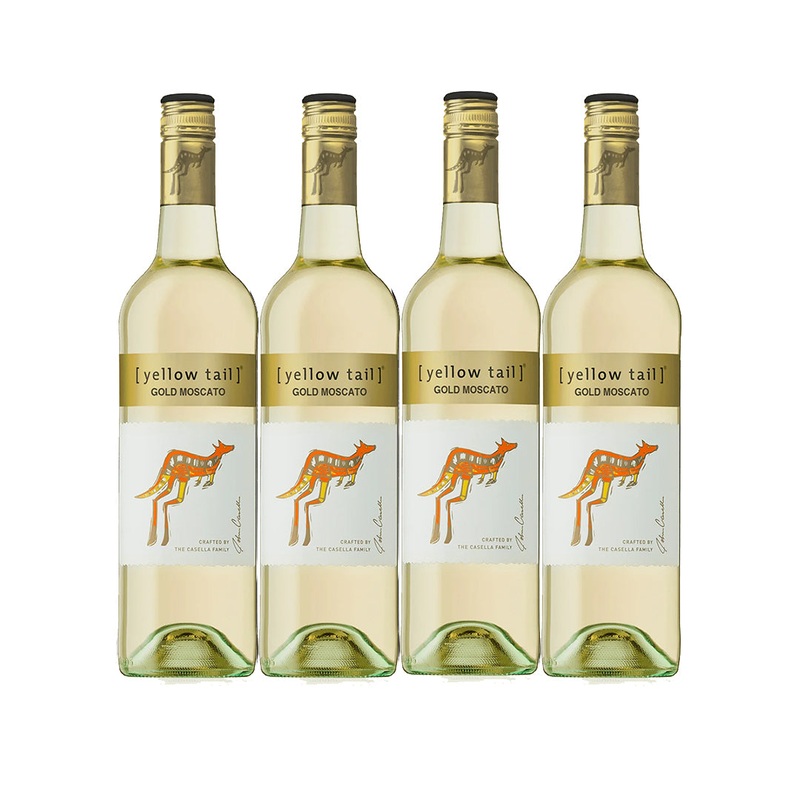 Buy 3+1 Promo: Yellow Tail Gold Moscato 750ml (Naked Only – No Box, Total 4 Bottles)