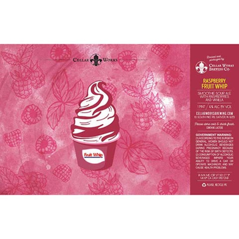 Cellar Works Rapberry Fruit Whip Smoothie Sour Ale 16OZ SINGLE CAN