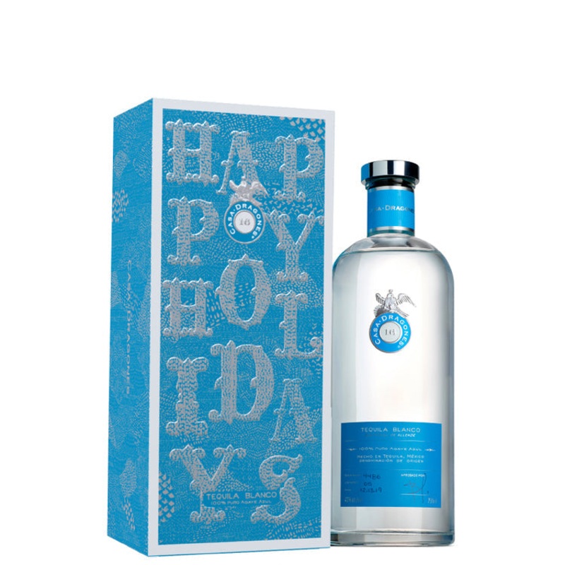CASA DRAGONES TEQUILA BLANCO 80 W/ HOLIDAY GIFT BOX 750ML 750ML