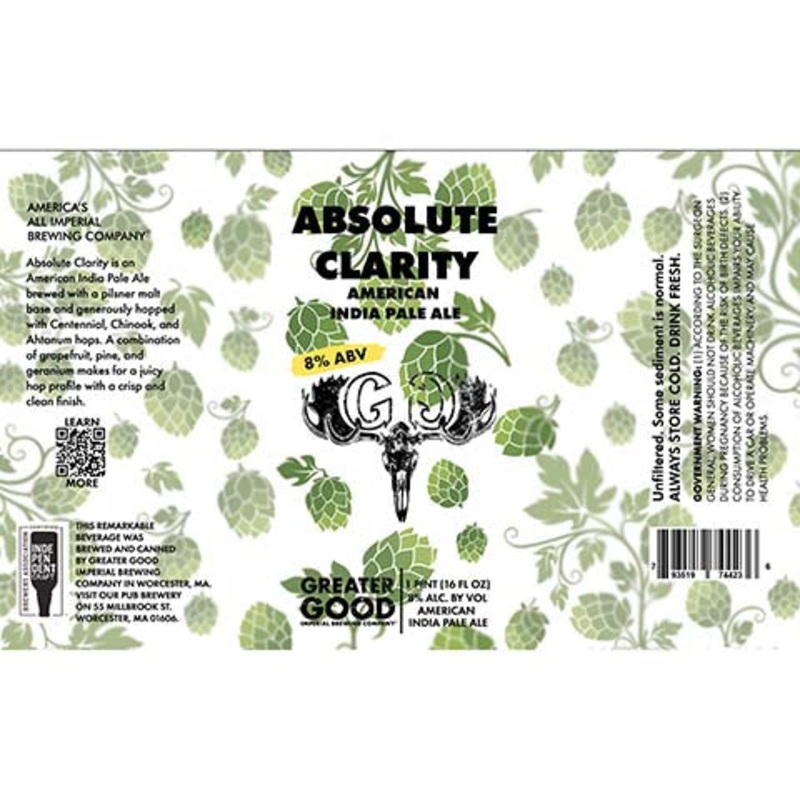 Greater Good Absolute Clarity IPA 16OZ SINGLE CAN