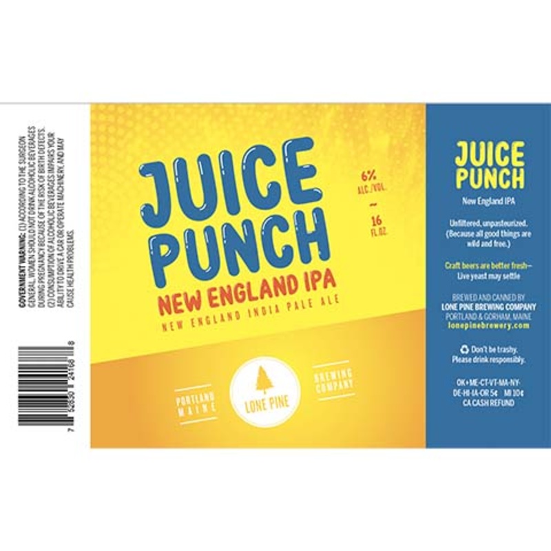 Lone Pine Juicy Punch IPA 16OZ SINGLE CAN