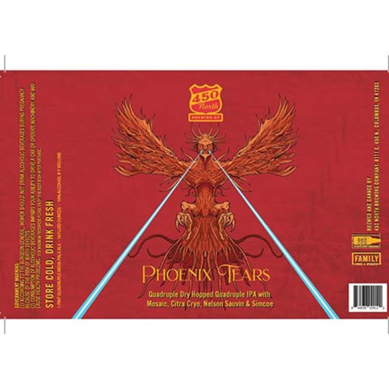 450 North Phoenix Tears Quadruple Dry Hopped Quadruple IPA 16OZ SINGLE CAN