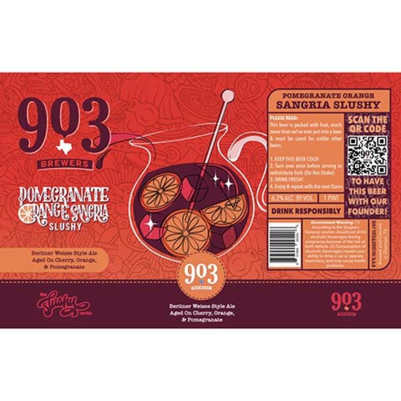 903 Brewers Pomegranate Orange Sangria Slushy Weisse Ale 16OZ SINGLE CAN