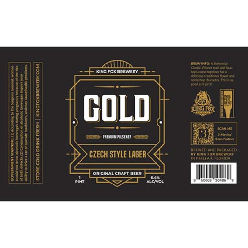King Fox Gold Lager 16OZ SINGLE CAN