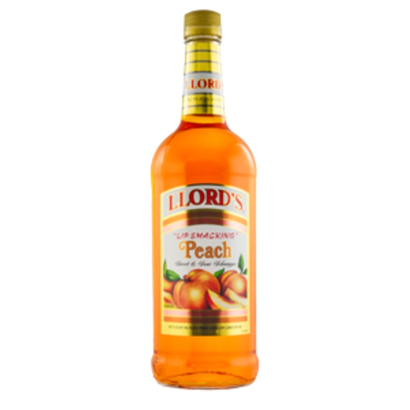 Llord’s Sweet & Sour Peach Schnapps Liqueur 1 Liter Bottle