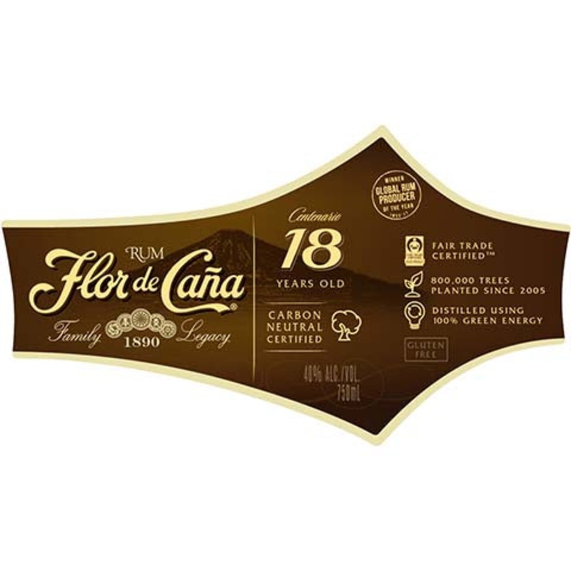 Flor de Cana Centenario 18 Years Old Rum 750ML BTL