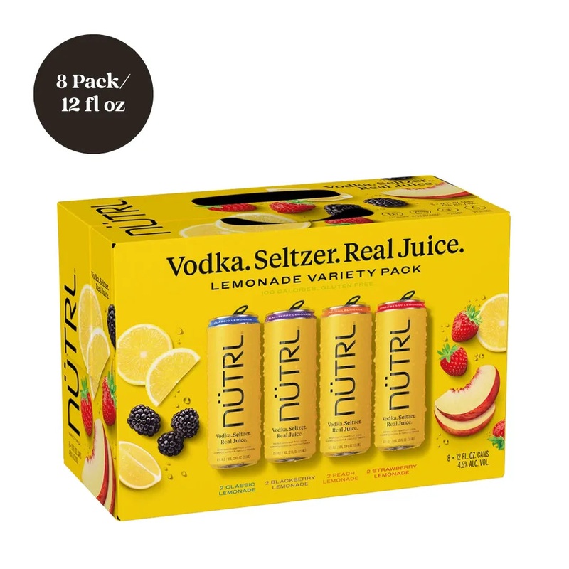 Nutrl Vodka Seltzer Lemonade Variety Pack Hard Seltzer 8pk 12 fl oz Cans