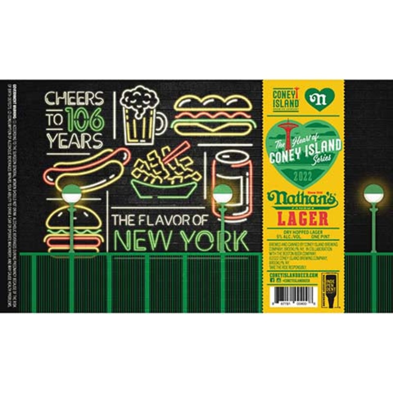 Coney Island Nathan’s Famous Lager 16OZ SINGLE CAN