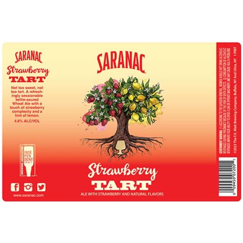 Saranac Strawberry Tart Wheat Ale 16OZ SINGLE CAN