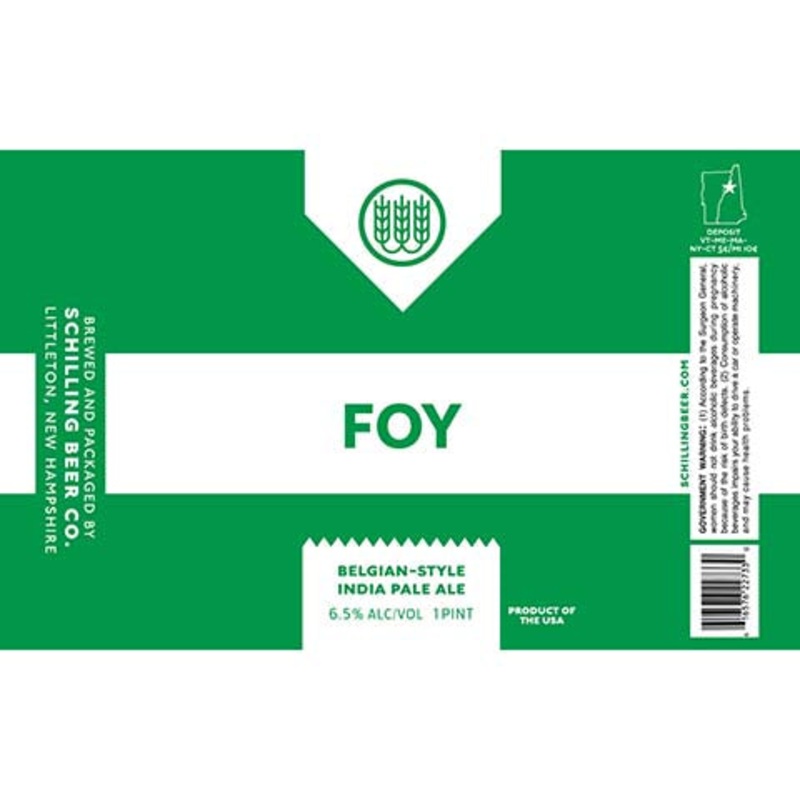 Schilling Foy Belgian IPA 16OZ SINGLE CAN