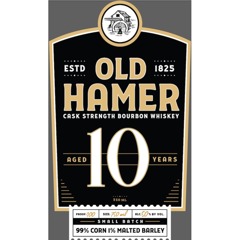 Old Hamer 10 Year Cask Strength Bourbon Whiskey