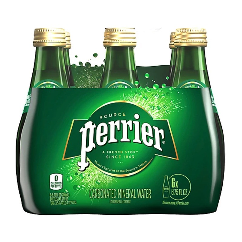 Perrier Carbonated Mineral Water 6 x 6.75oz Bottles