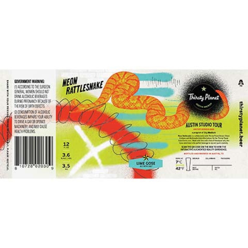 Thirsty Planet Artist Series 2021 Neon Rattlesnake 12OZ SINGLE BTL