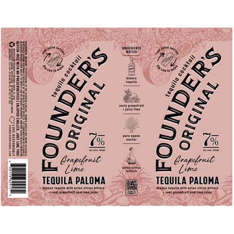 Founders Original Grapefruit Lime Tequila Paloma 12OZ SINGLE CAN