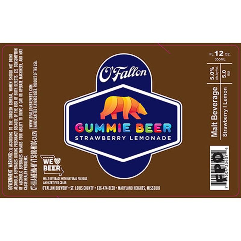 O’Fallon Gummie Beer (Strawberry Lemonade) 12OZ SINGLE CAN