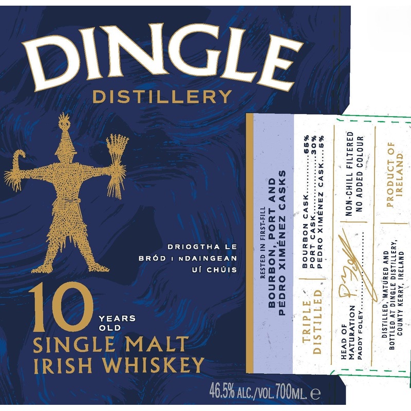 Dingle 10 Year Old Single Malt Irish Whiskey Triple Distilled 700ml