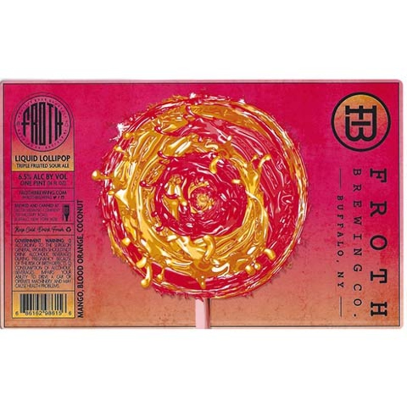 Froth Liquid Lollipop Triple Fruited Sour Ale (Mango, Blood Orange, Coconut) 16OZ SINGLE CAN