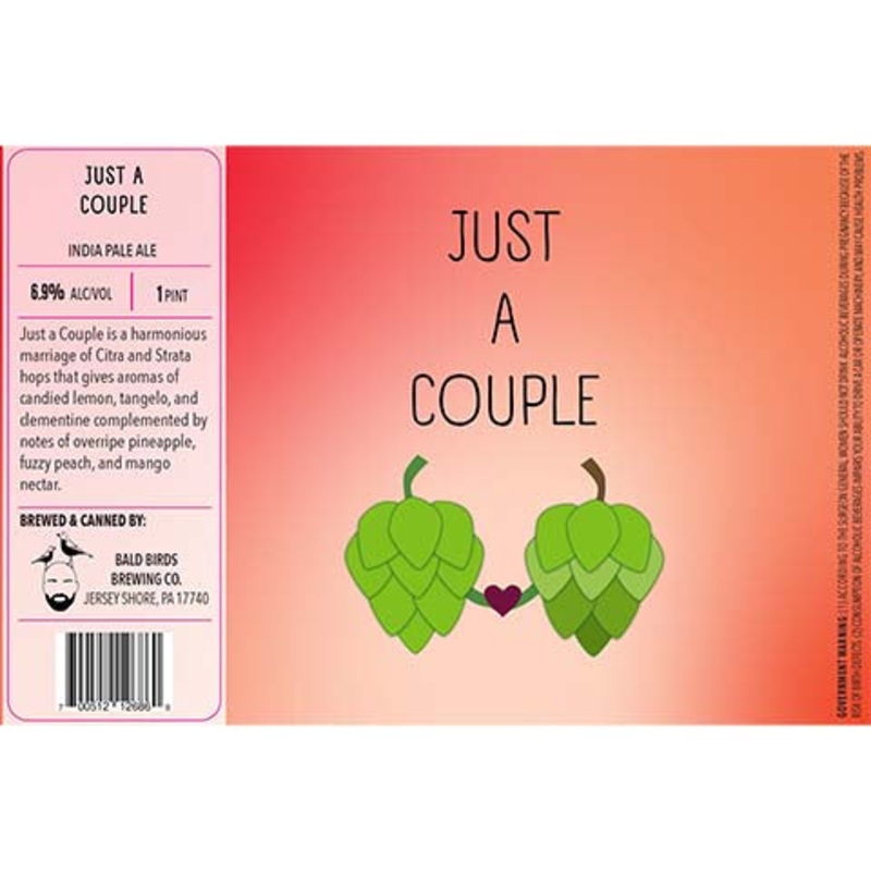 Bald Birds Just A Couple IPA 16OZ SINGLE CAN