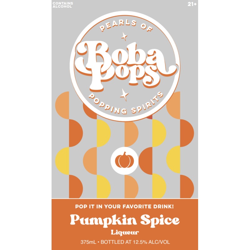 Boba Pops Pumpkin Spice Liqueur Pearls of Popping Spirits 375mL
