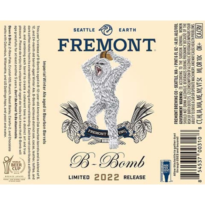 Fremont B-Bomb Imperial Winter Ale 2022 22OZ SINGLE BTL