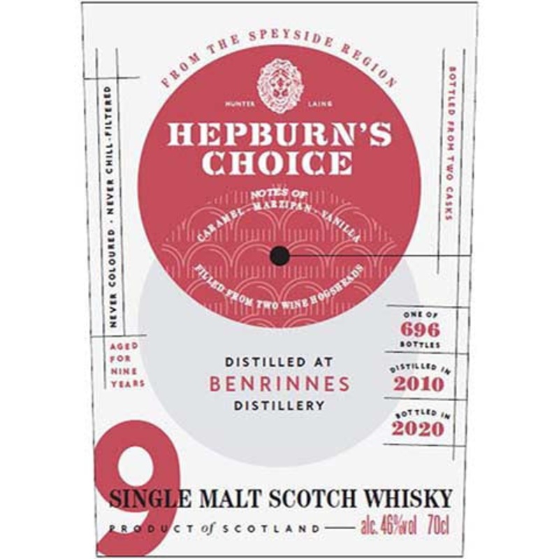 Hepburn’s Choice/Benrinnes Single Malt Scotch Whisky 700ML BTL