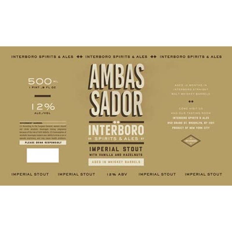 Interboro Ambassador Imperial Stout (Vanilla and Hazelnut) 500ML BTL