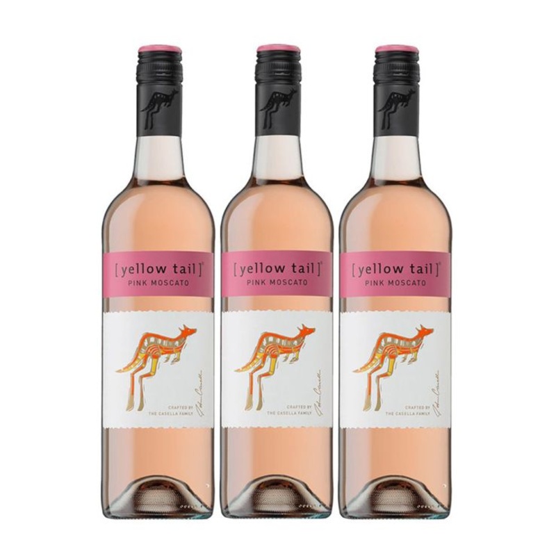 3x Yellow Tail Pink Moscato 750ml