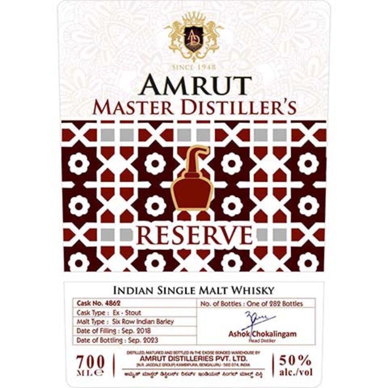 Amrut Master Distiller’s Indian Single Malt Whisky 700ML BTL
