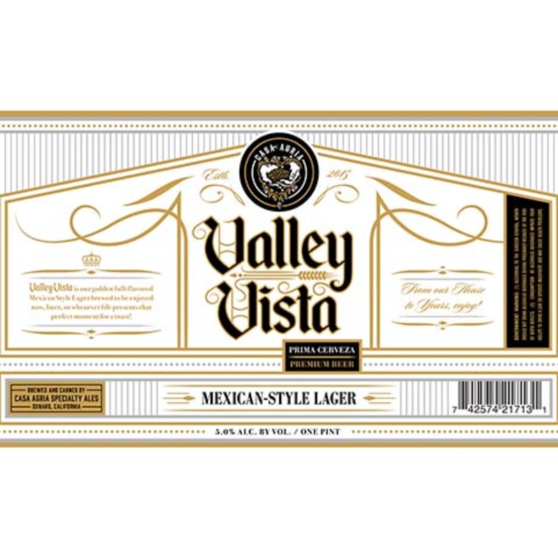 Casa Agria Valley Vista Mexican Lager 16OZ CAN