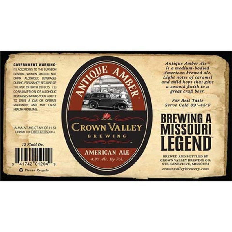 Crown Valley Antique Amber Ale 12OZ SINGLE BTL