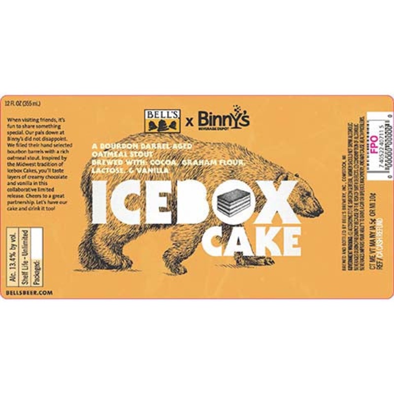 Bell’s Icebox Cake Oatmeal Stout 12OZ SINGLE CAN