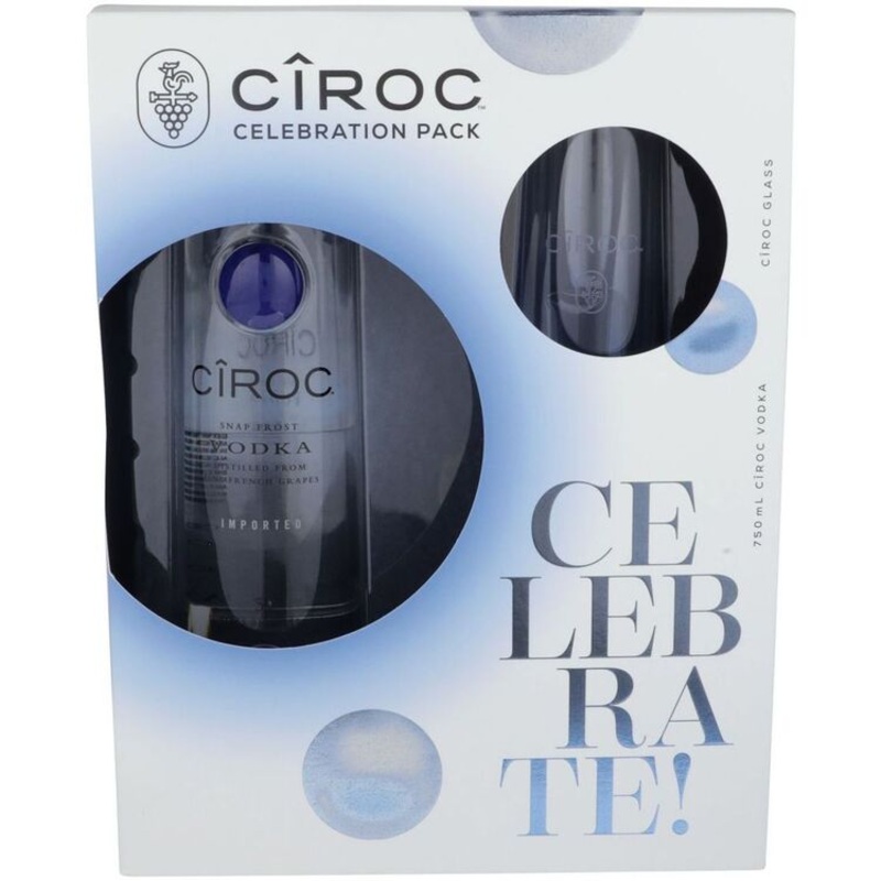CIROC VODKA SNAP FROST 80 W/ 1 GLASS 750ML 750ML