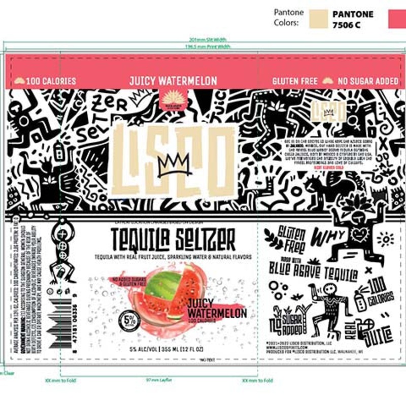 Lisco Juicy Watermelon Tequila Seltzer 12OZ SINGLE CAN