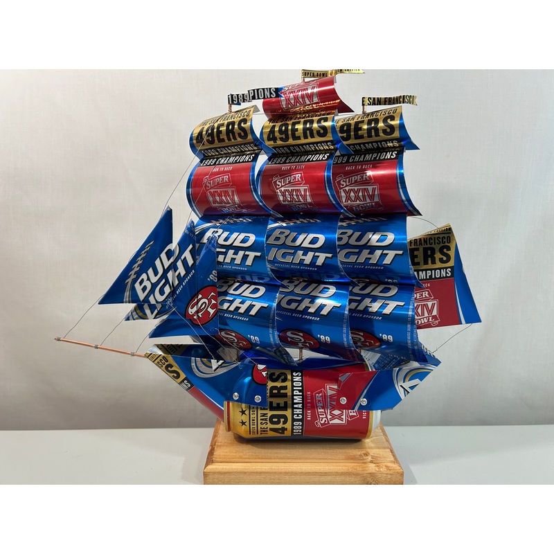 San Francisco 49ers 1989 Champions Super Bowl XXIV Beer Can Ship