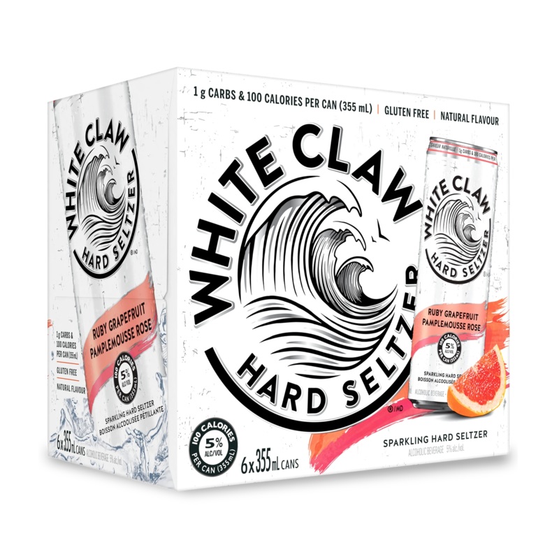 WHITE CLAW HARD SELTZER RUBY GRAPEFRUIT 355ML 6PK CAN @ Red Deer [1022900] 2130 ml