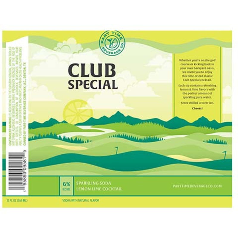 Club Special Sparkling Soda Lemon Lime Cocktail 12OZ SINGLE CAN