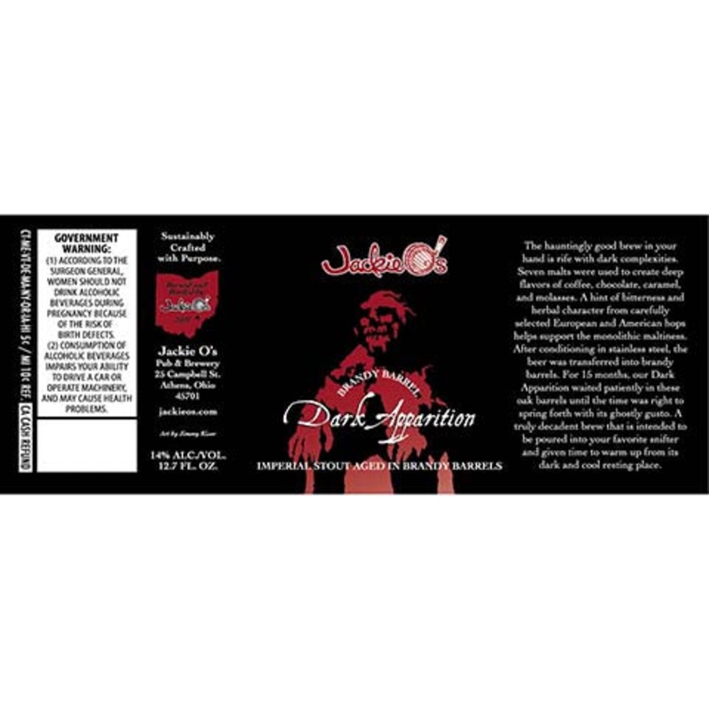 Jackie O’s Brandy Barrel Dark Apparition 375ML CAN
