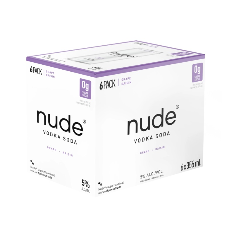 NUDE VODKA SODA GRAPE 355ML 6PK CAN @ Southgate [1057080] 2130 ml