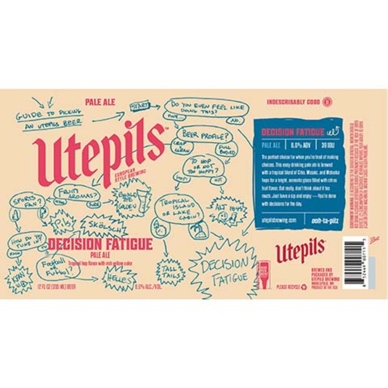 Utepils Decision Fatigue Pale Ale 12OZ SINGLE CAN