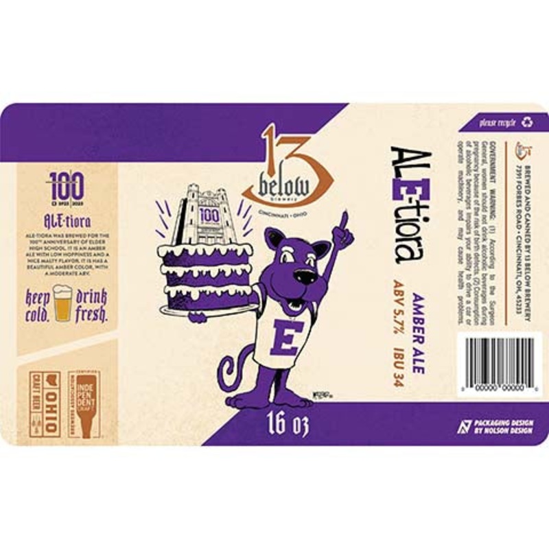 13 Below Anniversary Ale-tiora Amber Ale 16OZ SINGLE CAN